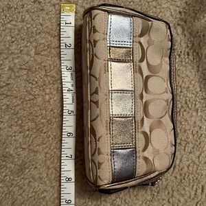 Coach signature patchwork cosmetic bag case